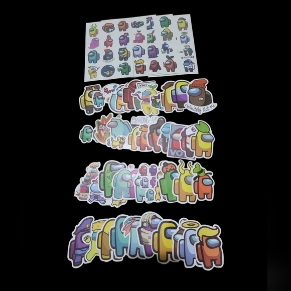 Among Us Tattoos and Cut Out Stickers - Picture 1 of 1